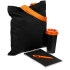 Набор Take Part, черный с оранжевым, , блокнот - картон, бумага; сумка - хлопок, полиэстер; ручка, стакан - пластик