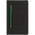 Блокнот Magnet Gold с ручкой, черный с зеленым, , 