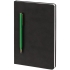 Блокнот Magnet Gold с ручкой, черный с зеленым, , 