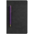 Блокнот Magnet Gold с ручкой, черный с фиолетовым, , 