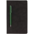 Блокнот Magnet с ручкой, черно-зеленый, , 