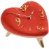 Часы «Сердце», красно-золотые, , полимер; мраморная крошка; металл