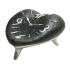 Часы «Сердце», черно-серебристые, , полимер; мраморная крошка; металл