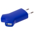 Сетевое зарядное устройство Uniscend Double USB, синее, , пластик
