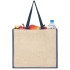 Холщовая сумка для покупок Bagari с синей отделкой, , 