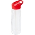 Спортивная бутылка Start, прозрачная с красной крышкой, , пластик