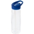 Спортивная бутылка Start, прозрачная с синей крышкой, , пластик