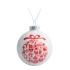 Елочный шар «Новогодний коллаж», 8, см, белый с красным, , стекло
