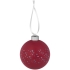 Елочный шар Stars с лентой, 10 см, красный, , шар - стекло; лента - полиэстер, сатин