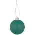 Елочный шар King с лентой, 10 см, зеленый, , шар - стекло; лента - полиэстер, сатин