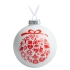 Елочный шар «Новогодний коллаж», 10 см, белый с красным, , стекло