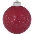 Елочный шар Stars с лентой, 10 см, красный, , шар - стекло; лента - полиэстер, сатин