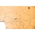 Деревянная карта России с названиями городов, коричневая, , мдф