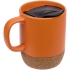 Кружка с пробковой подставкой Corky Walk, оранжевая, , каменная керамика