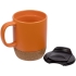 Кружка с пробковой подставкой Corky Walk, оранжевая, , каменная керамика