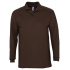 Рубашка поло мужская с длинным рукавом WINTER II 210 шоколадно-коричневая, , 