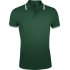 Рубашка поло мужская PASADENA MEN 200 с контрастной отделкой, зеленая с белым, , 
