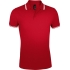 Рубашка поло мужская PASADENA MEN 200 с контрастной отделкой, красная с белым, , 