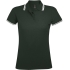 Рубашка поло женская PASADENA WOMEN 200 с контрастной отделкой, зеленая с белым, , 