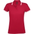 Рубашка поло женская PASADENA WOMEN 200 с контрастной отделкой, красная с белым, , 