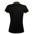 Рубашка поло женская PASADENA WOMEN 200 с контрастной отделкой, черная с зеленым, , 