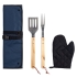Фартук с набором для барбекю Grill Master, синий, , фартук - полиэстер, 600d; инструменты - пищевая сталь, рукоятки - дерево; рукавица - полиэстер, подкладка - синтепон