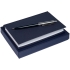 Набор Lotus Mini, синий, , ежедневник - ткань; ручка - металл, пластик; коробка - переплетный картон