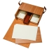 Настольная подставка для бумаг Pinetti, коричневая, , натуральная кожа