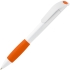 Ручка шариковая Grip, белая с оранжевым, , 