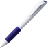Ручка шариковая Grip, белая с синим, , корпус - пластик, abs; грип - резина, термопластичная