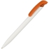 Ручка шариковая Clear Solid, белая с оранжевым, , пластик
