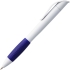 Ручка шариковая Grip, белая с синим, , корпус - пластик, abs; грип - резина, термопластичная