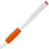 Ручка шариковая Grip, белая с оранжевым, , 