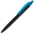 Ручка шариковая Prodir QS01 PRT-P Soft Touch, черная с голубым, , пластик; покрытие софт-тач
