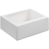 Коробка с окном InSight, белая с белым наполнением, , картон, пвх, лен, джут, бумага
