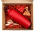 Коробка Grande, крафт с красным наполнением, , микрогофрокартон, лен, джут, бумага