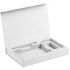 Коробка Silk с ложементом под ежедневник, аккумулятор и ручку, белая, , переплетный картон