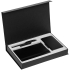 Коробка Silk с ложементом под ежедневник, аккумулятор и ручку, черная, , переплетный картон