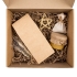 Коробка Grande, крафт с бежевым наполнением, , бумага; лен; джут; микрогофрокартон