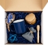 Коробка Grande, крафт с синим наполнением, , микрогофрокартон, лен, джут, бумага