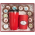 Набор «Новогодняя история», красный, , коробка - картон; термостакан - пластик, пищевая сталь