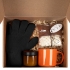 Набор Sweetshine, оранжевый с черным, , коробка - микрогофрокартон; свеча - стекло, пластик; кружка - фаянс; перчатки - акрил 100%