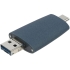 Флешка Pebble Universal, USB 3.0, серо-синяя, 32 Гб, , 