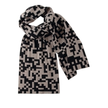 Шарф QR-code , песочный/черный