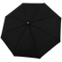 Зонт складной Nature Magic, черный, , купол - полиэстер, переработанный; каркас - сталь, стеклопластик; ручка - дерево