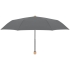 Зонт складной Nature Mini, серый, , купол - полиэстер, переработанный; ручка - дерево; каркас - сталь, стеклопластик
