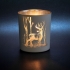 Подсвечник со свечой Forest, с изображением оленя, , стекло; воск; картон
