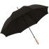 Зонт-трость Nature Stick AC, черный, , купол - полиэстер, переработанный; каркас - сталь, стеклопластик; ручка - дерево