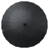 Зонт-трость Ella, черный, , купол - эпонж, 190t; ручка  - натуральная кожа