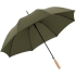 Зонт-трость Nature Stick AC, зеленый, , купол - полиэстер, переработанный; каркас - сталь, стеклопластик; ручка - дерево